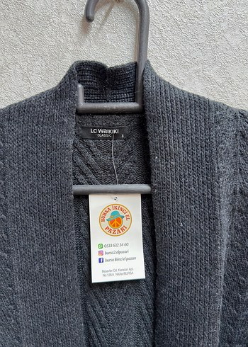 LCW Gri Uzun Örme Yün Kadın Süveter - Görsel 3