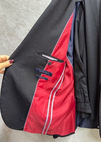 Siyah Erkek Düğmeli Notch Yaka Takım Elbise - Görsel 2