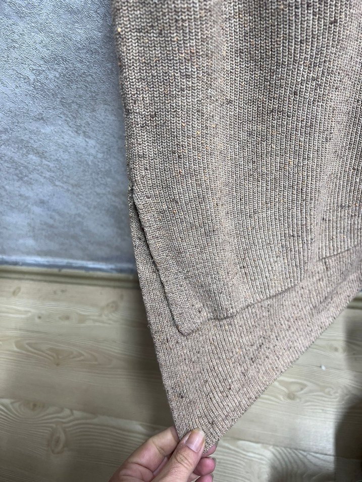 Bej Uzun Kollu Kadın Yün Triko - Görsel 3