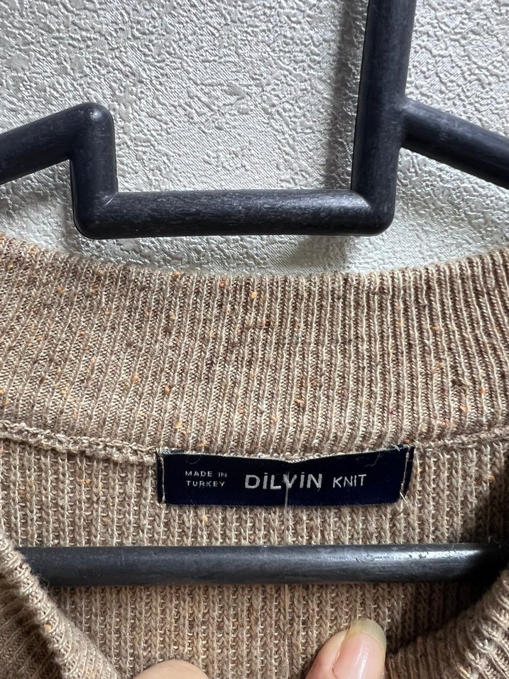 Bej Uzun Kollu Kadın Yün Triko - Görsel 4