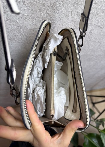 Minimalist Beyaz Deri Kadın Çanta - Görsel 5