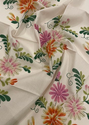 Diğer Light&art Nakış pamuk detaylı bandana&fular 70-70 cm