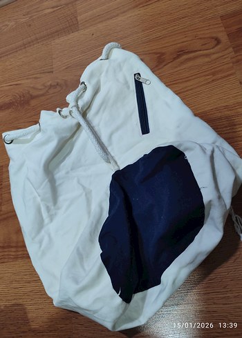 Beyaz Baskılı Erkek Boxer spor bez çanta - Görsel 2