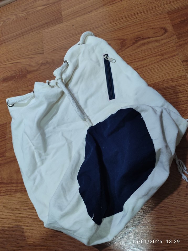 Beyaz Baskılı Erkek Boxer spor bez çanta - Görsel 2