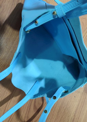 ZARA Mavi Deri Kadın Çanta - Görsel 4