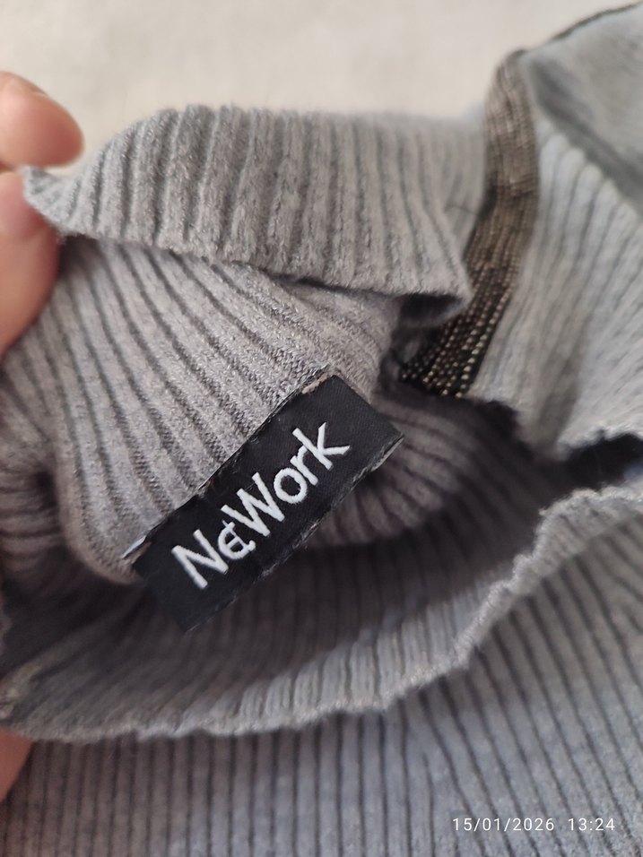 NETWORK Gri Kadın Uzun Kollu Boğazlı Triko Süveter - Görsel 3