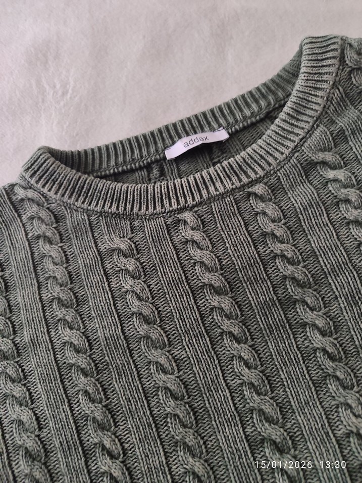 ADDAX HAKİ Örgü Kadın Triko Kazak - Görsel 2