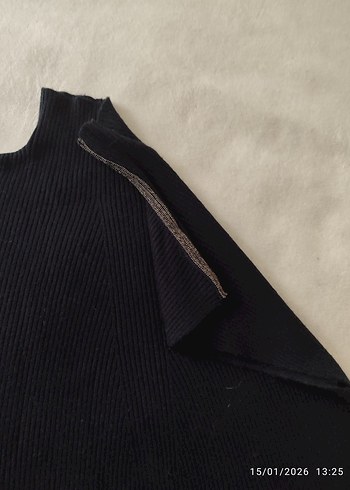 NETWORK Siyah Yüksek Yakalı Kolsuz Triko Elbise - Görsel 2