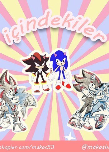 Sonic ve Shadow Sticker paket