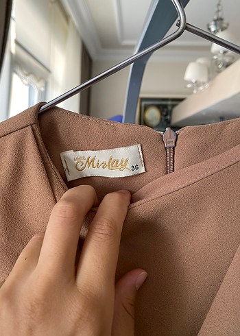 Bej Drapeli V Yakalı Hamile Bluzu - Görsel 3