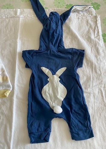 Erkek Bebek Uzun Kollu Fermuarlı Mavi Tulum - Görsel 4