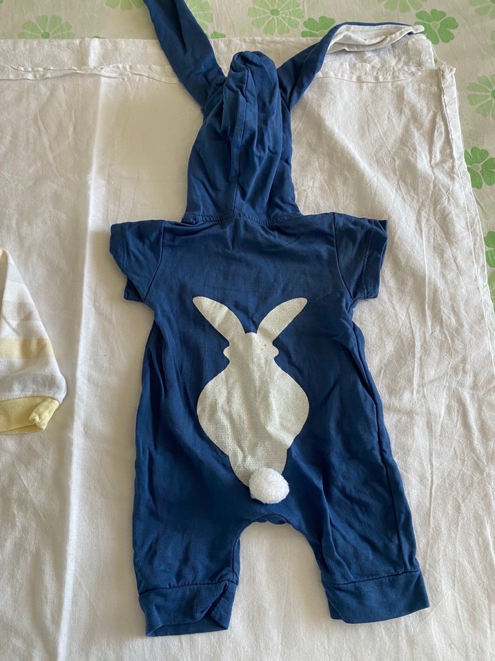 Erkek Bebek Uzun Kollu Fermuarlı Mavi Tulum - Görsel 4