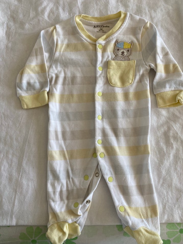 Erkek Bebek Uzun Kollu Fermuarlı Mavi Tulum - Görsel 2