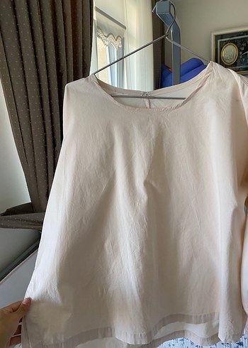 Bej Keten Kadın Uzun Kollu Gömlek - Görsel 4