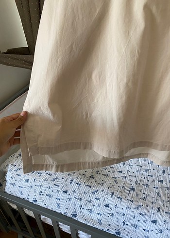 Bej Keten Kadın Uzun Kollu Gömlek - Görsel 3