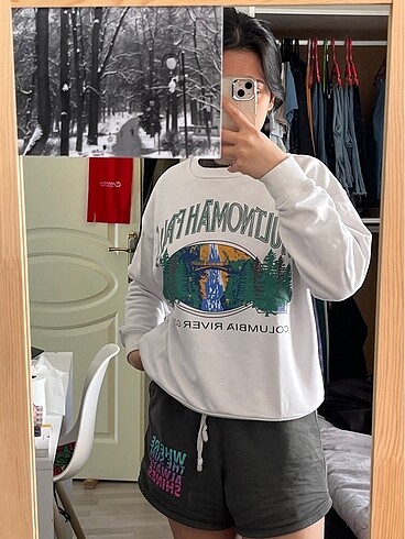 Beyaz sweatshirt