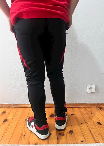 Erkek Kırmızı Siyah Rahat Eşofman Altı - Görsel 3