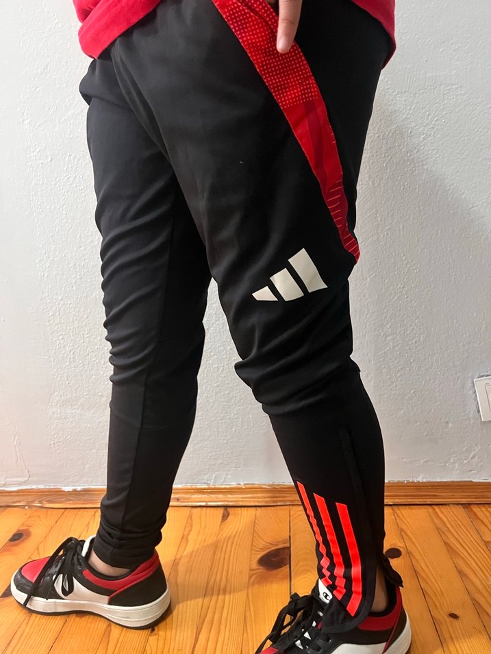 Erkek Kırmızı Siyah Rahat Eşofman Altı - Görsel 5