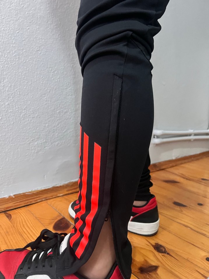 Erkek Kırmızı Siyah Rahat Eşofman Altı - Görsel 4