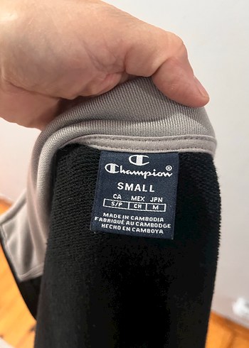 Champion Siyah Gri Fermuarlı Kadın Sweatshirt - Görsel 4