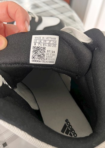 Beyaz Siyah Bağcıklı Kadın Spor Ayakkabı - Görsel 5