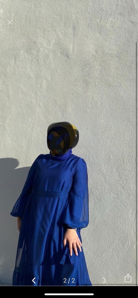 Diger Kadın Mavi Uzun Bohem Elbise - Görsel 2