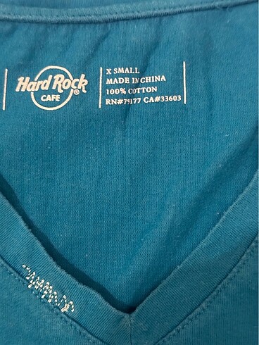 xs Beden mavi Renk Hard rock Las Vegas tişört
