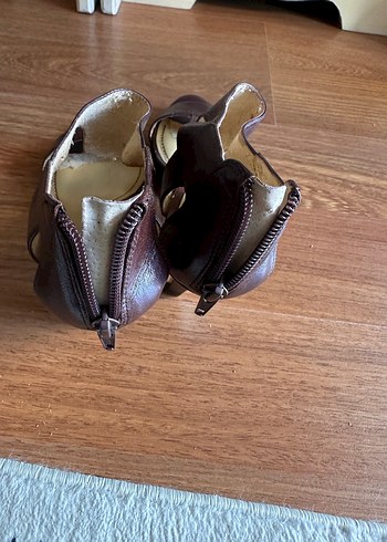 Nine West Kahverengi Deri Topuklu Kadın Ayakkabı sandalet - Görsel 3