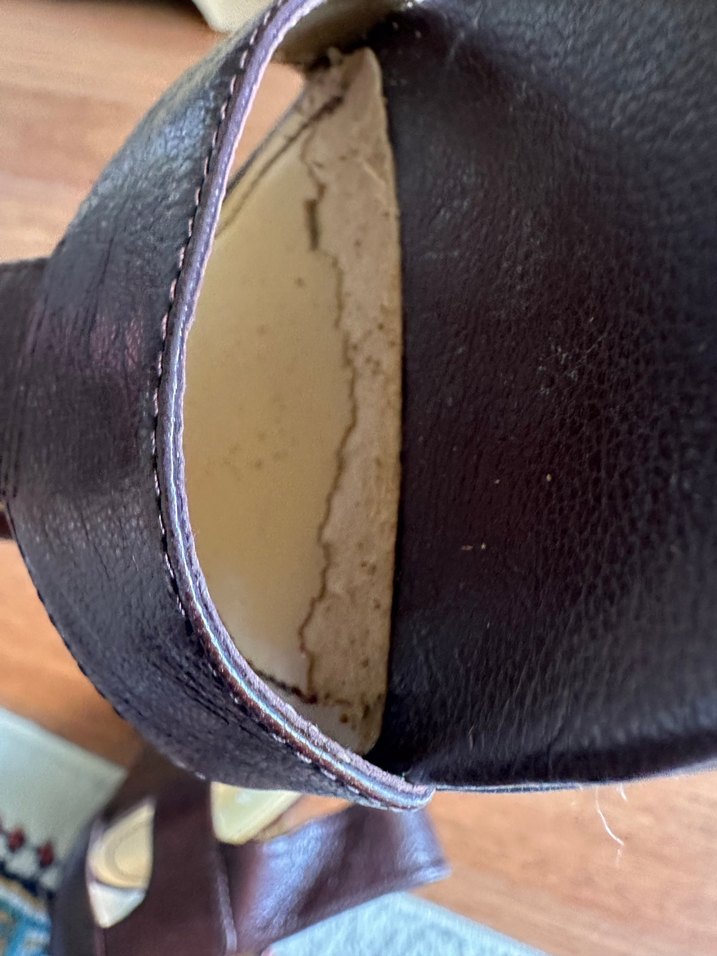 Nine West Kahverengi Deri Topuklu Kadın Ayakkabı sandalet - Görsel 5