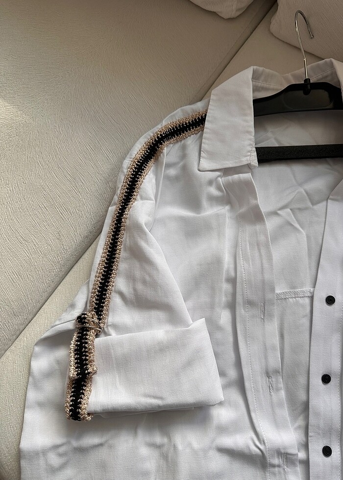 Zara kadın beyaz gömlek - Görsel 3