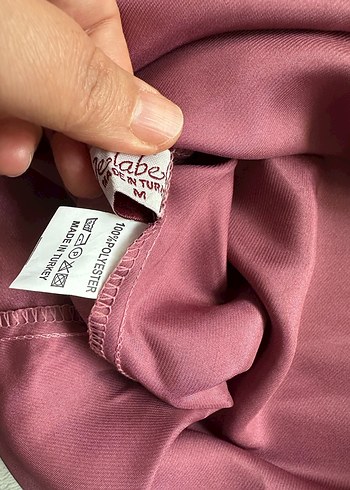 Pembe Parlak İp Askılı Midi Gecelik kombinezon - Görsel 5