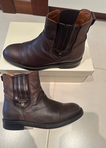 Kahverengi Deri Gant Kadın Biker Bot - Görsel 3