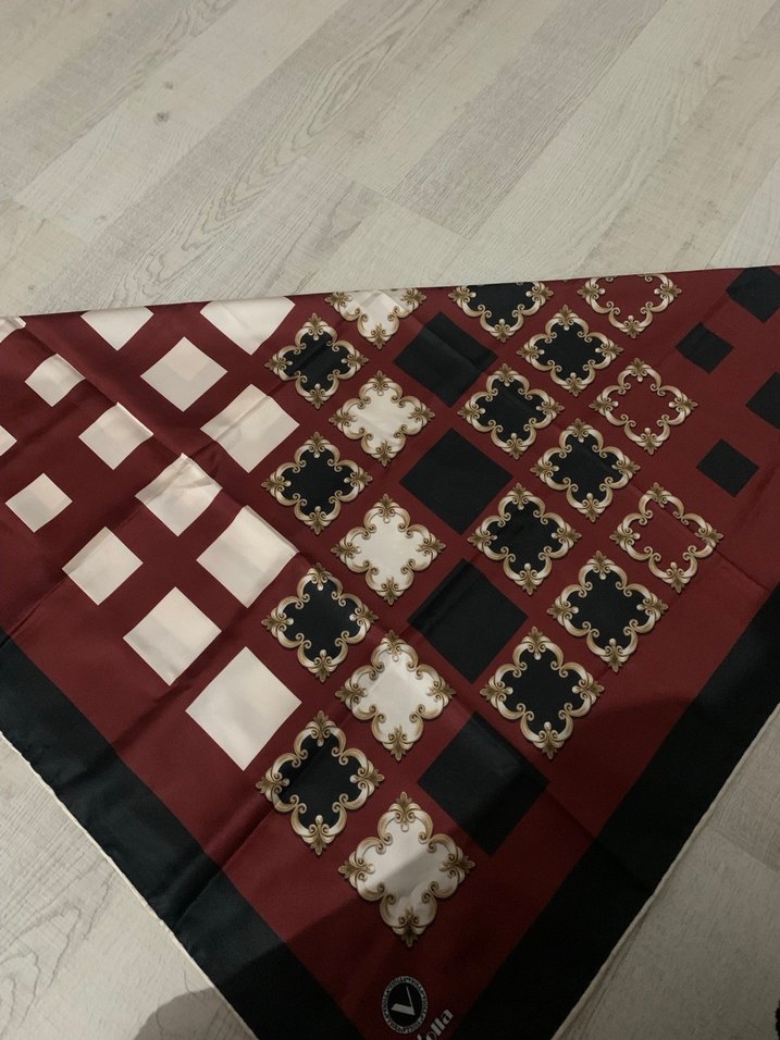 Bordo Desenli Bohem Kadın eşarp - Görsel 2