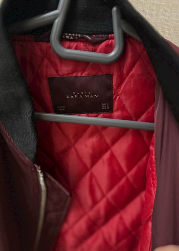 Zara Bordo Fermuarlı unisex Ceket - Görsel 2