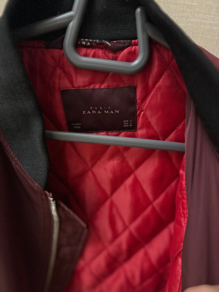 Zara Bordo Fermuarlı unisex Ceket - Görsel 2