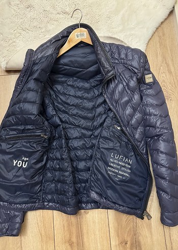 Lufian Erkek Lacivert Kapitone Ceket Fermuarlı - Görsel 7