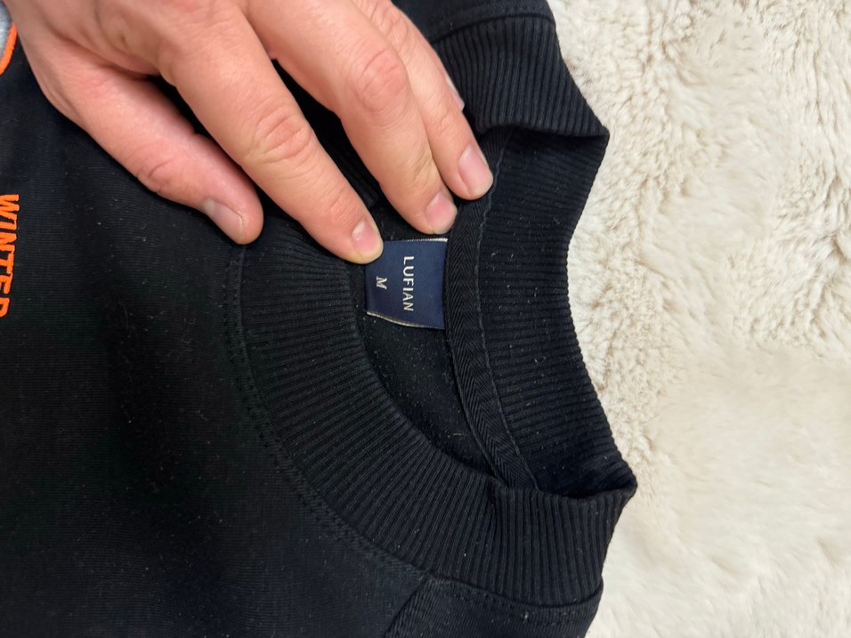 Siyah Oversize Lufian Erkek Sweatshirt - Görsel 2