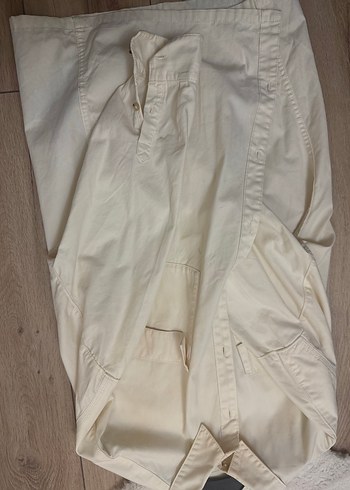 Zara Beyaz Keten Düğmeli Gömlek - Görsel 7