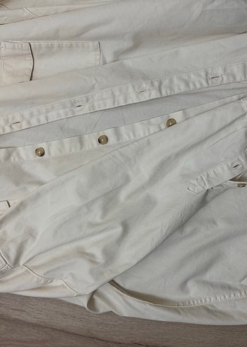 Zara Beyaz Keten Düğmeli Gömlek - Görsel 6