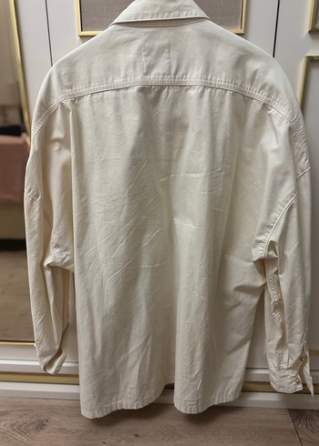 Zara Beyaz Keten Düğmeli Gömlek - Görsel 4