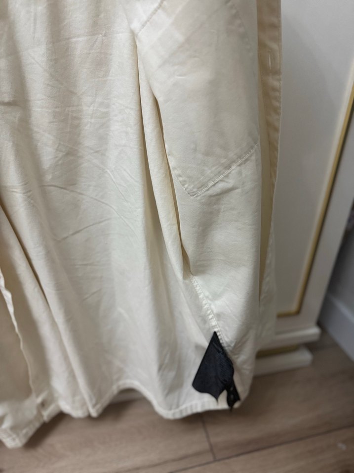 Zara Beyaz Keten Düğmeli Gömlek - Görsel 3