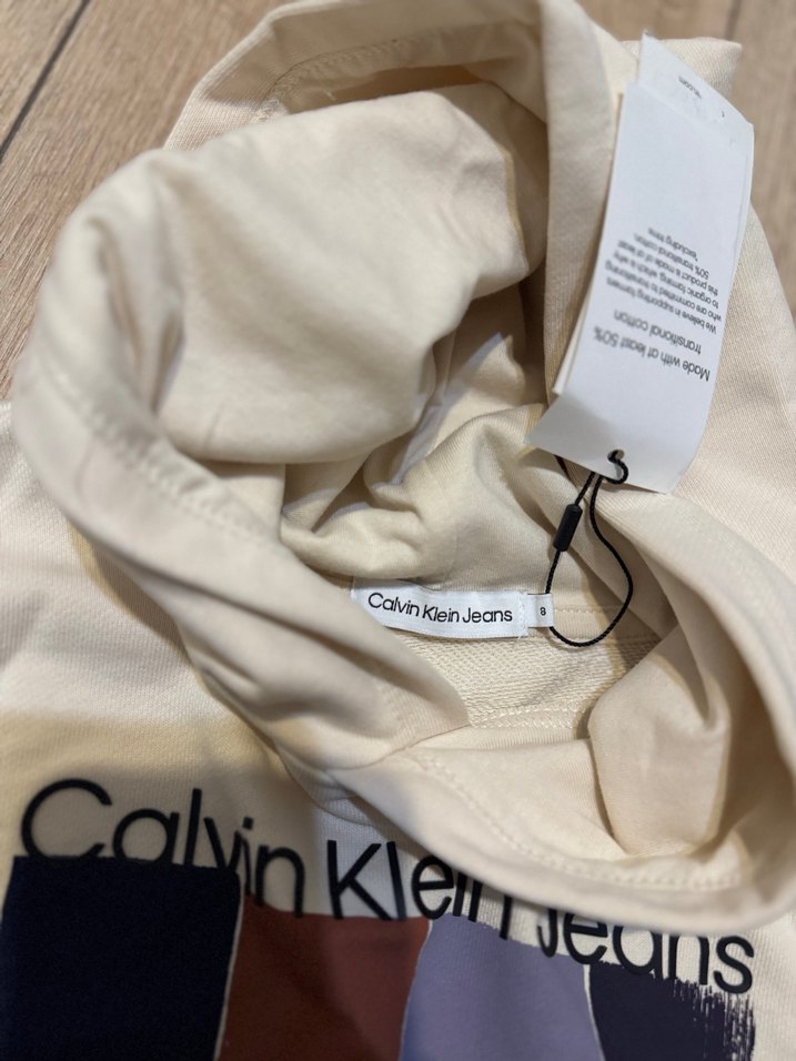 Bej Kapüşonlu Erkek Sweatshirt - Calvin Klein - Görsel 2