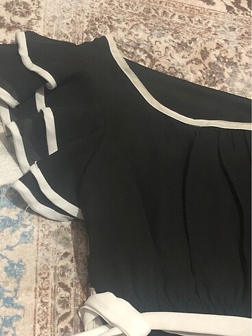 38 Beden siyah Renk Fırfırlı elbise