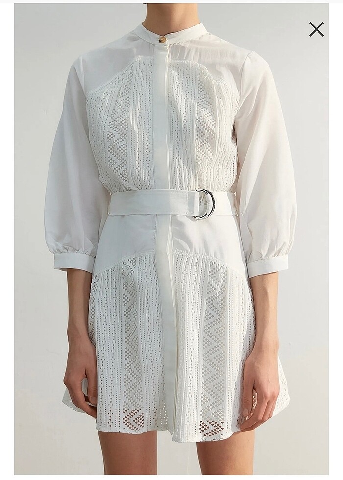 KEMERİ MİNİ GÖMLEK ELBİSE - Görsel 4