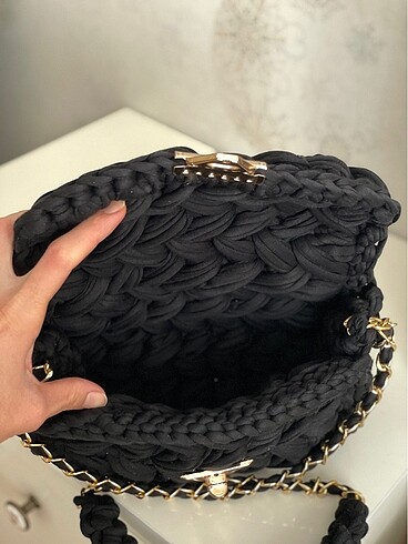 GOLD DETAYLI SİYAH ÇANTA - Görsel 5