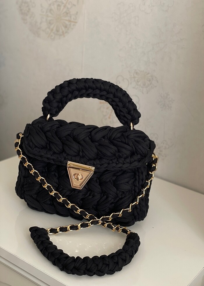 GOLD DETAYLI SİYAH ÇANTA - Görsel 3