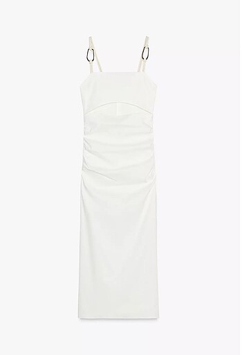 ZARA DRAPELİ MİDİ ELBİSE - Görsel 8