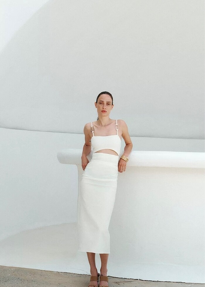 ZARA DRAPELİ MİDİ ELBİSE - Görsel 2