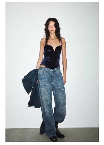 ZARA ASKILI KADİFE BODY - Görsel 3