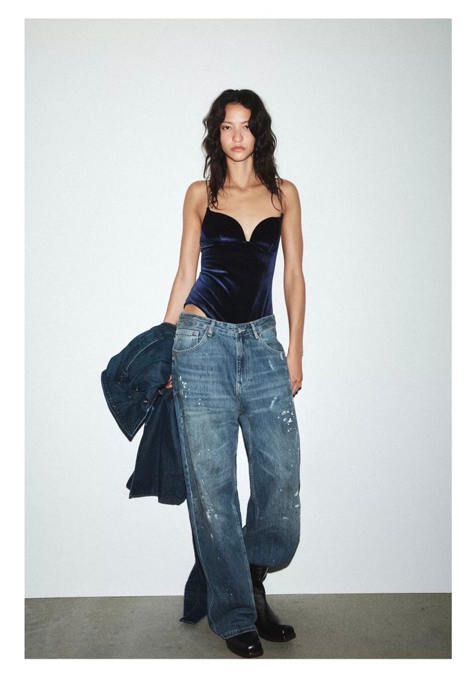 ZARA ASKILI KADİFE BODY - Görsel 3